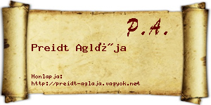 Preidt Aglája névjegykártya